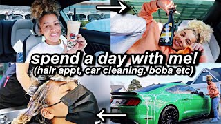 vlog: spend a day with me! *hair appt, car cleaning, boba etc* | Azlia Williams