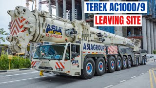 Asiagroup's Terex AC1000/9 leaving job site