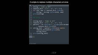 4 scripts to replace multiple character at once in Python | Python Examples | Python Coding Tutorial