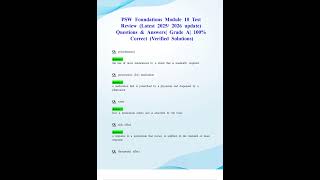 PSW FOUNDATIONS MODULE 10 TEST REVIEW LATEST 2025 2026 UPDATE QUESTIONS EN ANSWERS GRADE A 100 CORRE