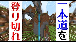 一本道から降りれない世界をエグイ地形で進んでみた！【一本道クラフトサバイバル】