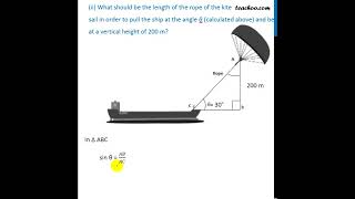 [Class 10] What should be the length of the rope of the kite sail in order - Teachoo