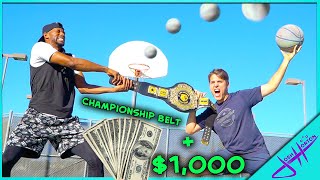$1,000 Trick Shot H.O.R.S.E. vs CHRIS STAPLES! (Dunk Champion, ex Harlem Globetrotter)