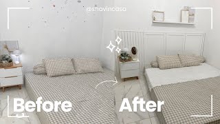 MAKEOVER KAMAR LOW BUDGET | Make over dibantu anak anak | Wallbaten kamar tidur | KAMAR MINIMALIS