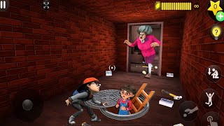 Scary Teacher 3D - with nick and tani troll Miss T fell face down-gameplay part 4064 #scaryteacher3d