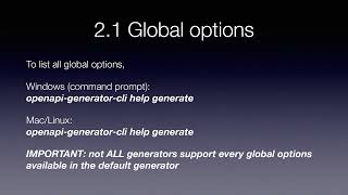 Advanced OpenAPI Generator - 2.1 Global options