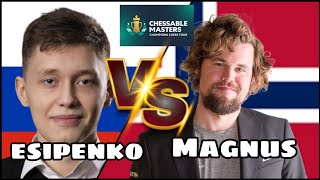 Magnus Carlsen vs Andrey Esipenko | Chessable Masters| Live Board Analysis