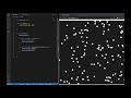 particle system with wavy movement in p5.js coding project 4