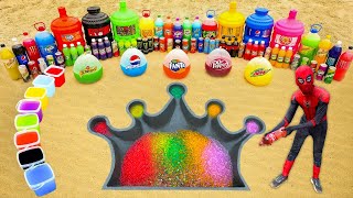 How to make Crown with Rainbow Orbeez, Balloons Sodas, 7up, Pepsi, Fanta, Coca Cola \u0026 Mentos