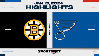 NHL Highlights | Bruins vs. Blues - January 13, 2024