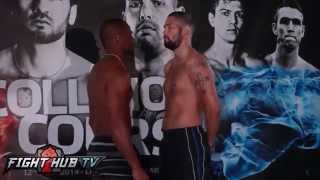 Tony Bellew vs. Julio Cesar dos Santos weigh in and stare down