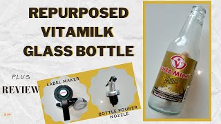 REPURPOSED VITAMILK GLASS BOTTLE | DIY | KITCHEN CONDIMENT CONTAINER | By Elle