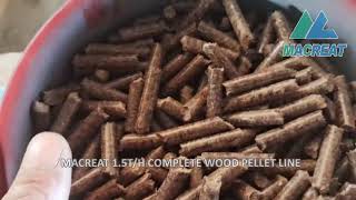 Macreat complete 1.5T wood pellet production line operation video