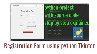 Registration Form using Tkinter #python3#English#GUI
