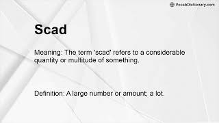 Scad Meaning