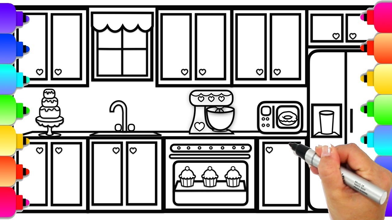 Kitchen Drawing For Kids