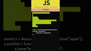 JavaScript Shorts · Changing HTML Content · innerText vs innerHTML