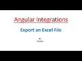 Export data into Excel Angular