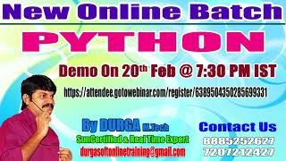 PYTHON Online Training in DURGASOFT