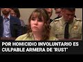 El momento en que la armera del rodaje de la película ‘Rust’ es sentenciada a 18 meses de prisión