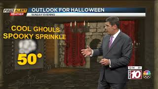 WHEC-10, Rochester NY, 12 pm newscast, Glenn Johnson weather segment, October 25, 2021