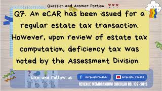 FAQ: RMC 102-2019 (Question No. 7)