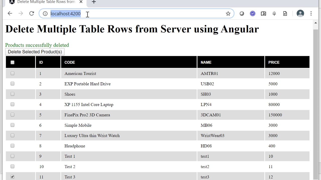 Delete All Rows From Table In Javascript | Brokeasshome.com