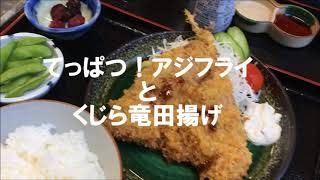 南房総市　潮風王国　食事　海鮮丼　あじフライ　アジなめろう　さんが　くじら料理　グルメ　刺身　磯料理