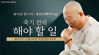 81부: 죽기전에  해야 할일 (수계는 살아서 받아야한다) (용화미륵부처님 법문 81부 221204 )