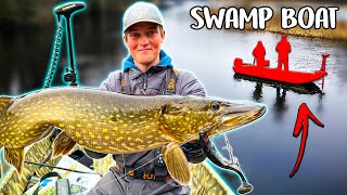 FOUND BIG FISH IN TINY WATER - EXPLORING WITH SWAMP BOAT | Team Galant