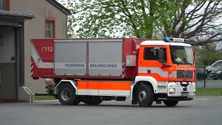 [Wachausfahrt] WLF mit AB-ASTRA der Berufsfeuerwehr Braunschweig Hauptwache rückt zum Einsatz aus