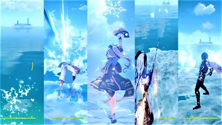 【原神】チートレベルで海を爆走する神里綾華。A battle to determine the champion who can cross the ocean the fastest.