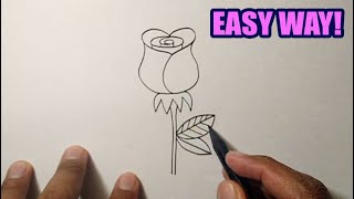 How to draw a rose from a heart | Easy To Follow Version