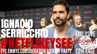 Ignacio Serricchio #LostinSpace interviewed at 2018 #NetflixFYSee Space #FYC #Emmys party