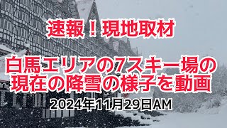 速報2024年11月29日午前中の白馬村のスキー場の様子