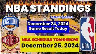 GAME RESULTS  NBA STANDINGS TODAY as of December 24, 2024   NBA SCHEDULE December 25, 2024