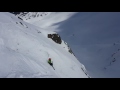 roman ragdolls down the couloir at whistler