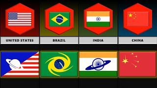 Amazing Space Flag From Different Countries (Country Comparison)