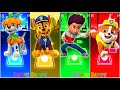 PAW Patrol - Marshall 🆚 Chase 🆚 Ryder 🆚 Rubble 🎶 Tiles Hop EDM Rush