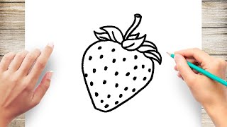 How to draw strawberry easy and step by step drawing