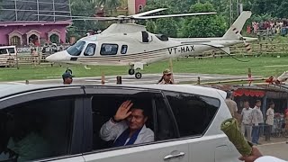 ABHISHEK BANERJEE HELICOPTER LANDING BADKULLA | NADIA #mamatabanerjee #abhishekbanerjee #halicopter