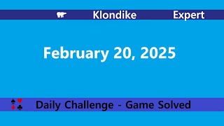 Microsoft Solitaire Collection | Klondike Expert | February 20, 2025 | Daily Challenges