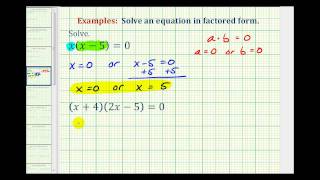 Ex: Solve an Equation in Factored Form