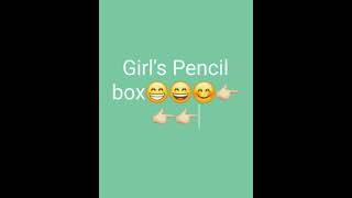 Boy's Pencil Box😀😉 Vs Girl's Pencil box😀😅#shorts #viral