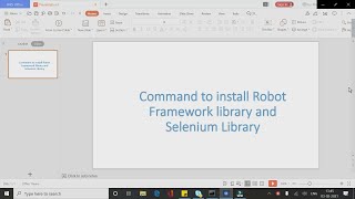Command to install -- robotframework-seleniumlibrary (Robot framework Automation)