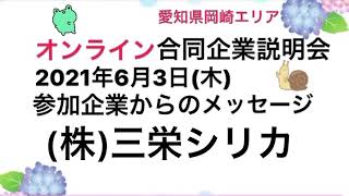 【大学生・短大生(2022年3月卒業予定)等、中途求職者(概ね45歳未満)、既卒者対象】6/3オンライン合同企業説明会「(株)三栄シリカ」