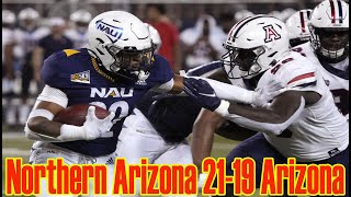 American football | College football | Northern Arizona knocks off Arizona 21-19.