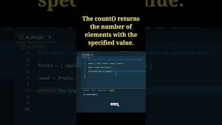 Python tutorials in 30 seconds |The count() method #python #pythontutorial #codingshorts#pythontips