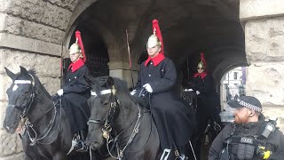 The Guard's Depart On Horse On Cloaks