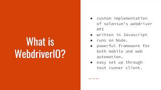 UI Automation with WebdriverIO